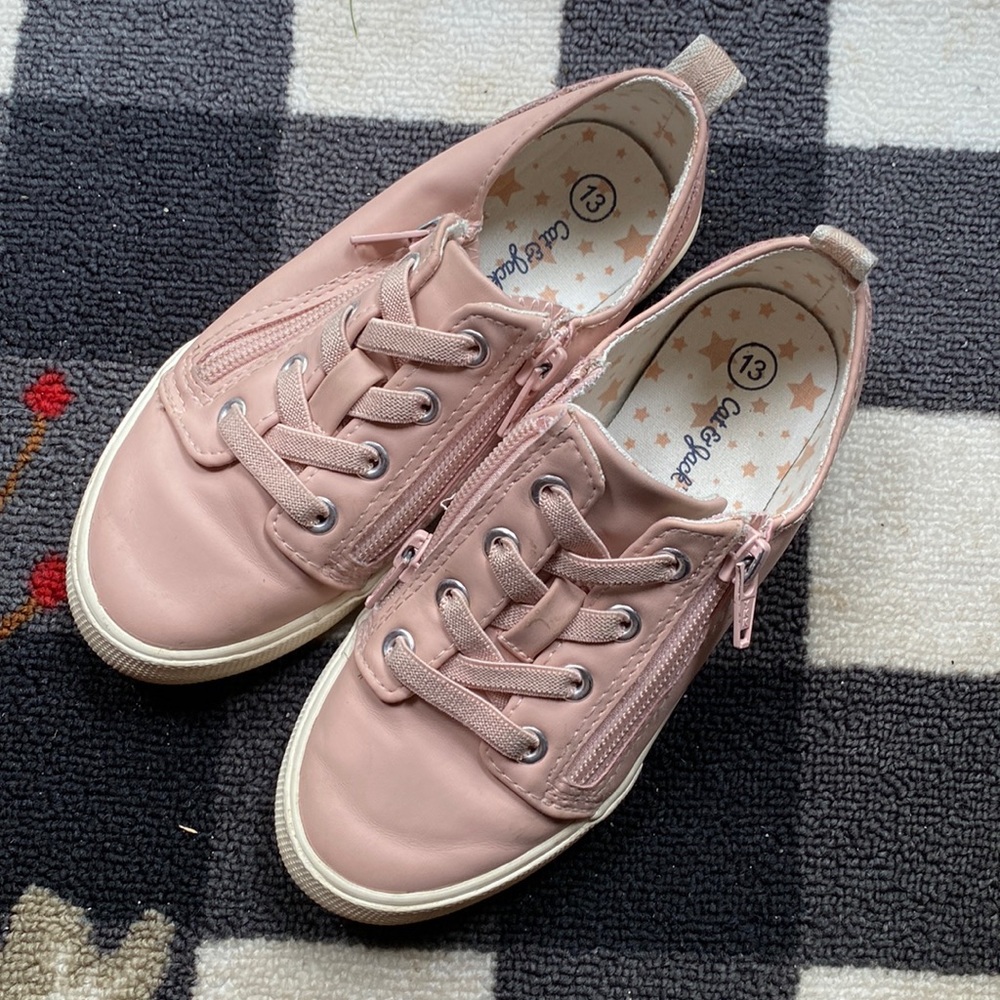 Girls pink slip on canvas shoes